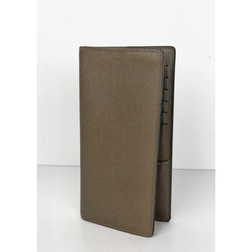 Louis Vuitton Taiga Brazza Long Wallet in Neutral Beige Leather 2013